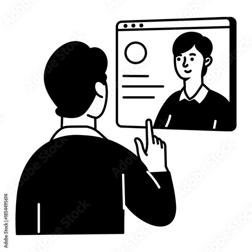 Hand drawn style illustration depicting job portal