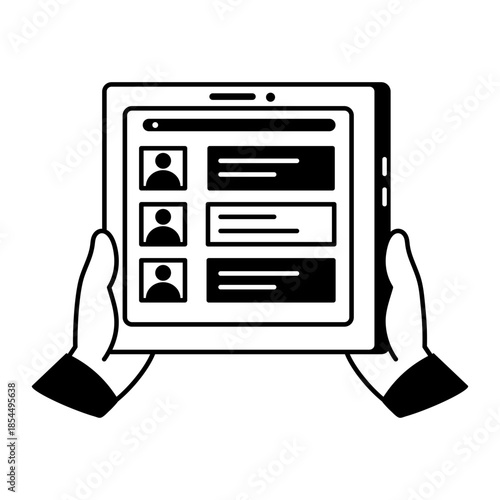 Hand drawn style illustration depicting job portal