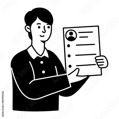 Hand drawn style illustration depicting job portal