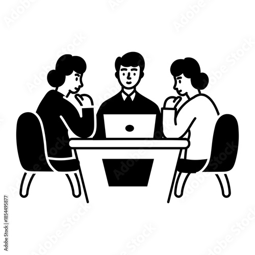 Hand drawn style illustration depicting job portal