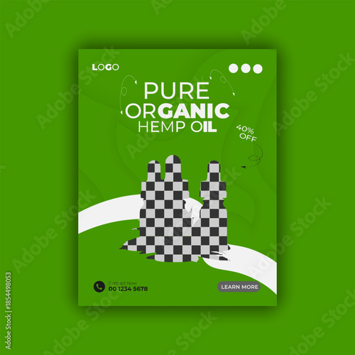 Pure organic hemp oil social media post template