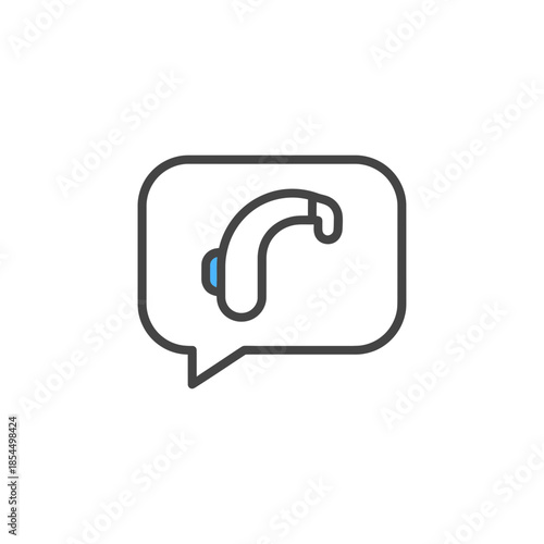 World hearing day hearing aid line art bold outline speech bubble accent vector illustration
