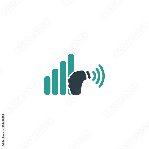World hearing day hearing aid symbol signal bars connectivity silhouette vector illustration