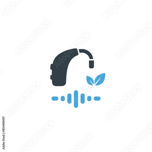 World hearing day hearing aid symbol quiet protection concept low waveform vector illustration