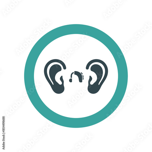 World hearing day hearing aid symbol connection and empathy ear pair vector illustration