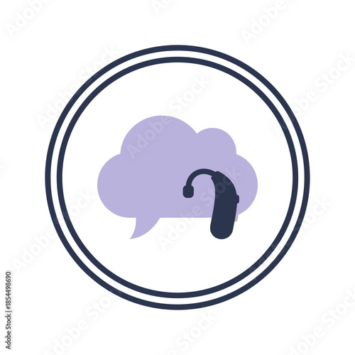 World hearing day hearing aid symbol conversation cue speech bubble silhouette vector illustration