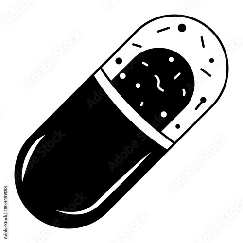 A glyph style illustration representing nano chip