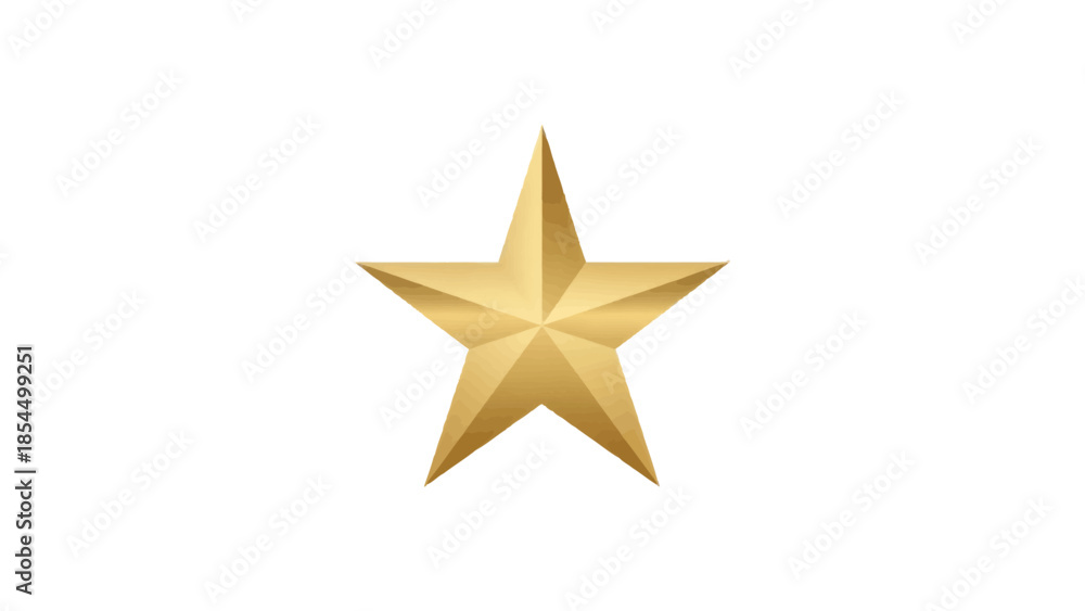 Obraz premium Golden Five Pointed Star Shape.