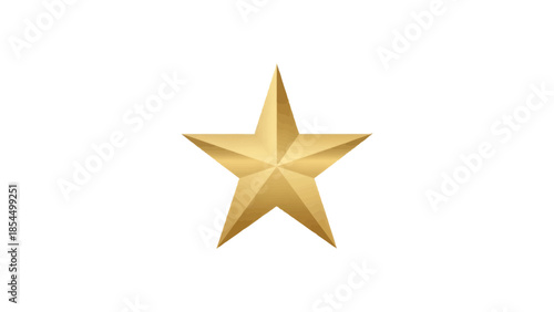Golden Five Pointed Star Shape.