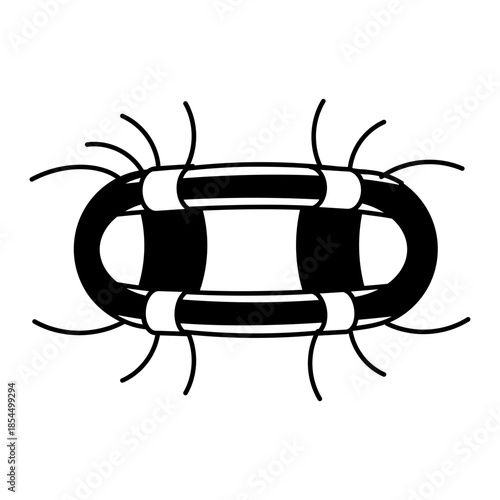 A doodle style illustration showing 3d printer