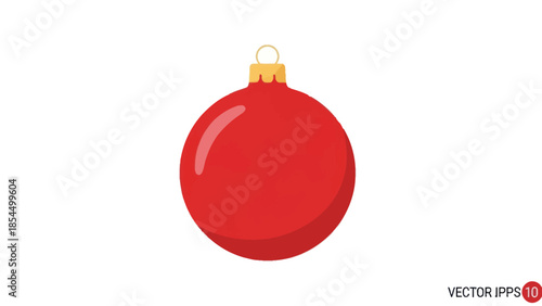 Red Christmas Bauble Decoration Vector.