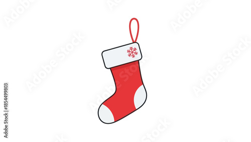 Red Christmas Stocking with White Cuff.