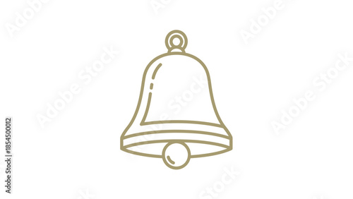 Simple Line Drawing of a Bell.