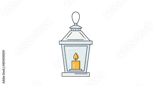 Simple Line Drawing of Lantern.