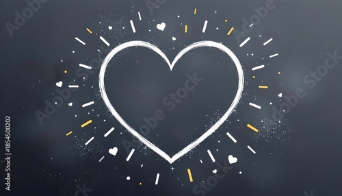 White Heart Against Dark Background