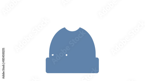 Blue Baby Beanie Hat Illustration.