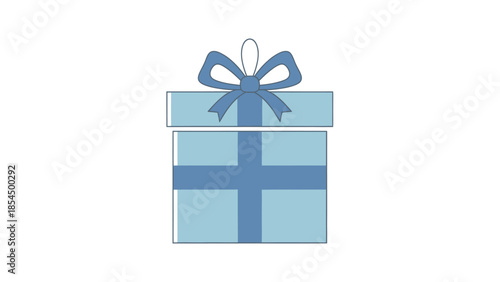 Blue Gift Box with Bow.