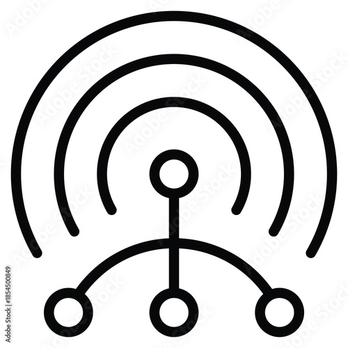 Sensors In IOT (Internet Of Things) Icon Line Vector Illustration