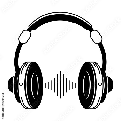 A doodle style illustration depicting a headset