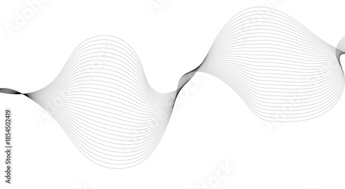 The Dynamic Interaction of Business and Technology: Abstract Wave Lines, Abstract black wavy lines background with copy space.