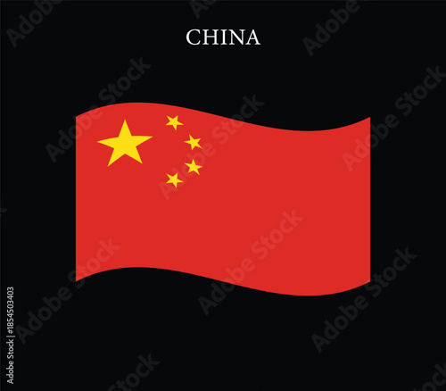 Waving Chinese flag national 