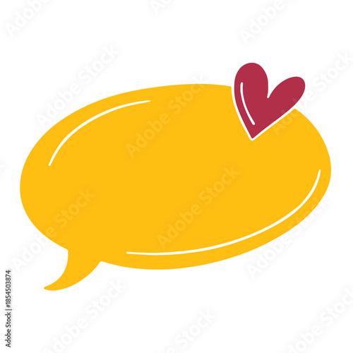 Yellow Speech Bubble Heart