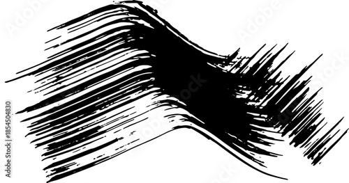 Real Ink Wave Dry Brush Grunge Stroke Illustration.