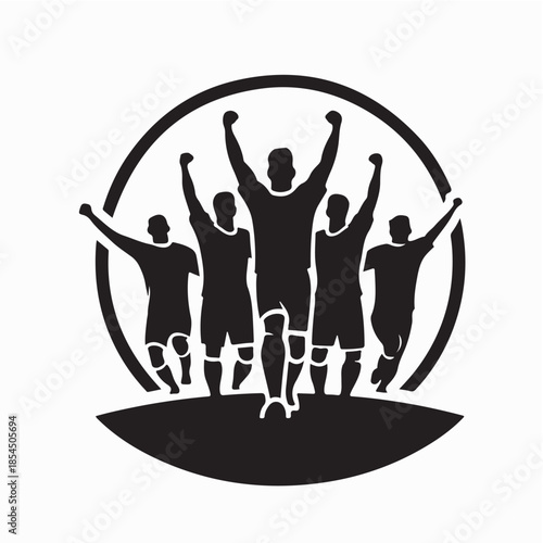 Soccer Celebration Silhouette Vector Art, Icons, and Graphics