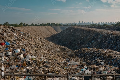 An Endless Landfill Overflowing With Trash Showing the Consequences of Overconsumption and Poor Waste Management