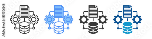 Data Pipeline Icon Set Multiple Style Collection