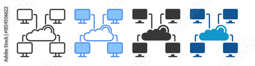 Distributed Computing Icon Set Multiple Style Collection