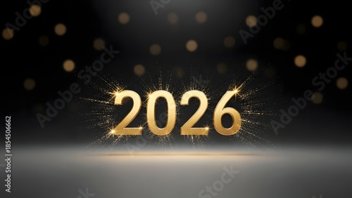 Sparkling Golden 2026 New Year Celebration