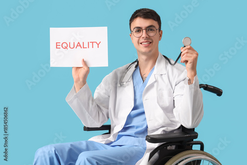 Male doctor in wheelchair h...
