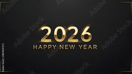 Festive New Year 2026 Greeting with Elegant Balloons