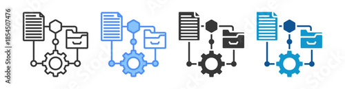 Algorithm Icon Set Multiple Style Collection