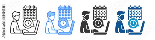 Job Schedule Icon Set Multiple Style Collection