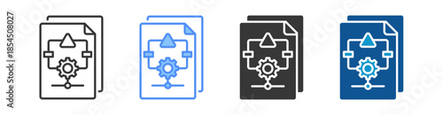 Schema Icon Set Multiple Style Collection