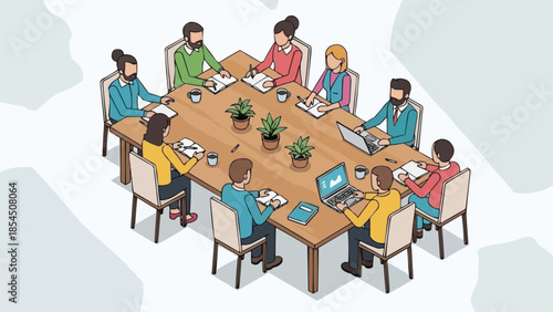 Diverse Business Professionals Collaborating at a Productive Conference Meeting.