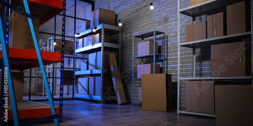 Interior of warehouse with ...