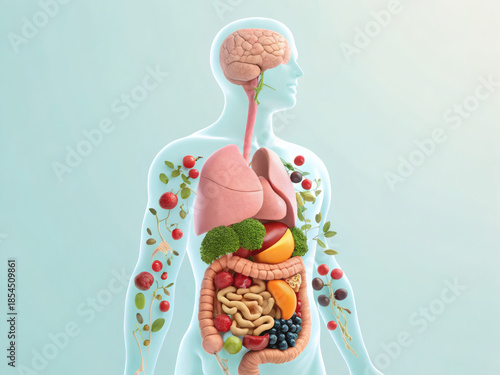 Human Internal Organs Anatomy Visualization, Medical Illustration