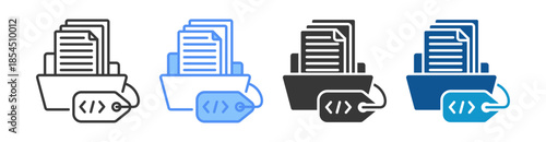 Metadata Icon Set Multiple Style Collection
