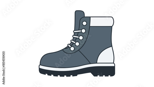 Gray Hiking Boot with Laces.