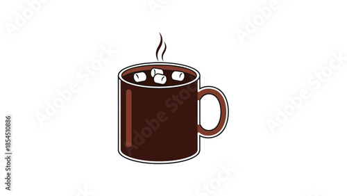 Steaming Hot Coffee Mug Illustration.