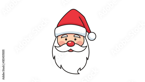 Cartoon Santa Claus Face Illustration 2.