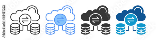 Replication Icon Set Multiple Style Collection