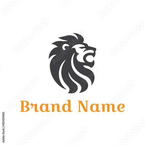 Black tribal lion head vector logo with bold silhouette design for emblem icon or tattoo art