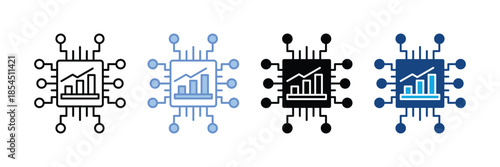 Ai Analytics Icon Set Multiple Style Collection