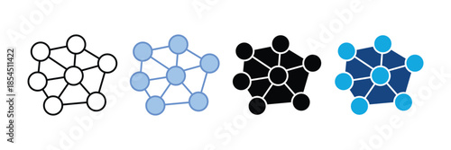 Neural Network Icon Set Multiple Style Collection