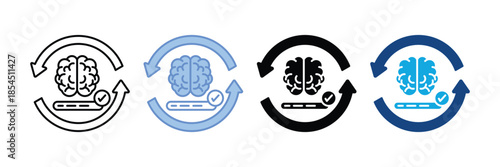 Model Training  Icon Set Multiple Style Collection