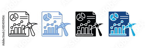 Data Mining  Icon Set Multiple Style Collection